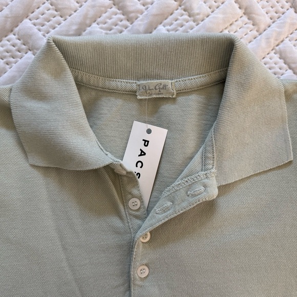 NWT Brandy Melville John Galt Green  Preppy Summer Short Sleeve Polo Top Women S - Picture 5 of 8